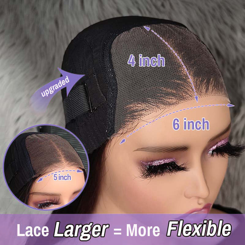 Brennas Hair Layered Cut Straight Pre-Cut Lace Glueless Wig Human Hair Wig For Women 180% Density