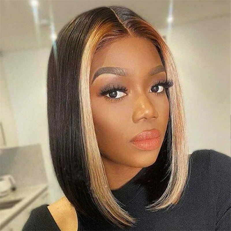 4x4 lace front highlight bob wigs human hair 