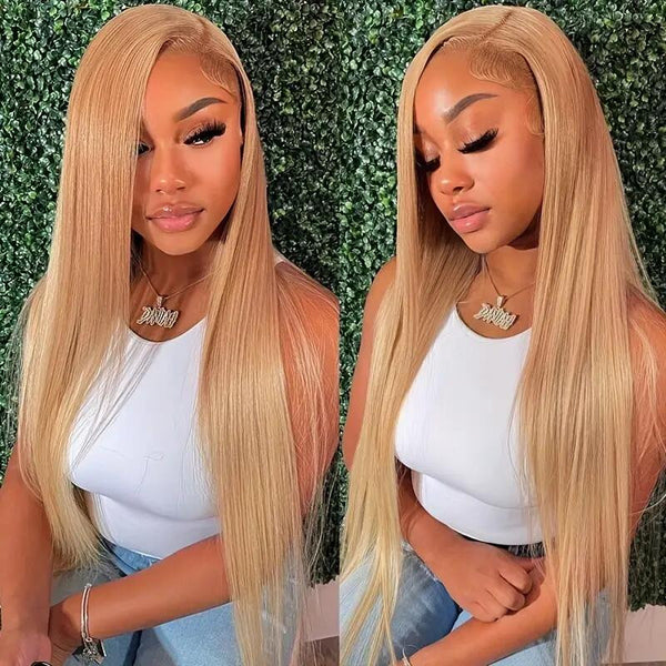 Brennas Hair 13x4/13x6 27# Honey Blonde Colored Straight HD Lace Front Human Hair Wigs