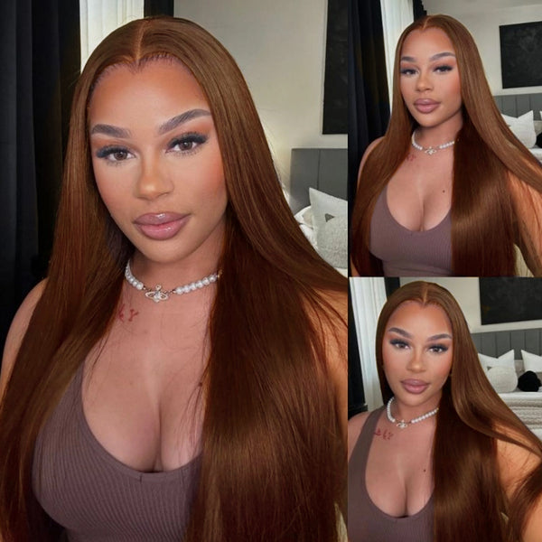 #4 Chocolate Brown 13x4/13x6 HD Lace Front Wigs Human Hair Wigs For Women Pre Plucked - Brennas Hair