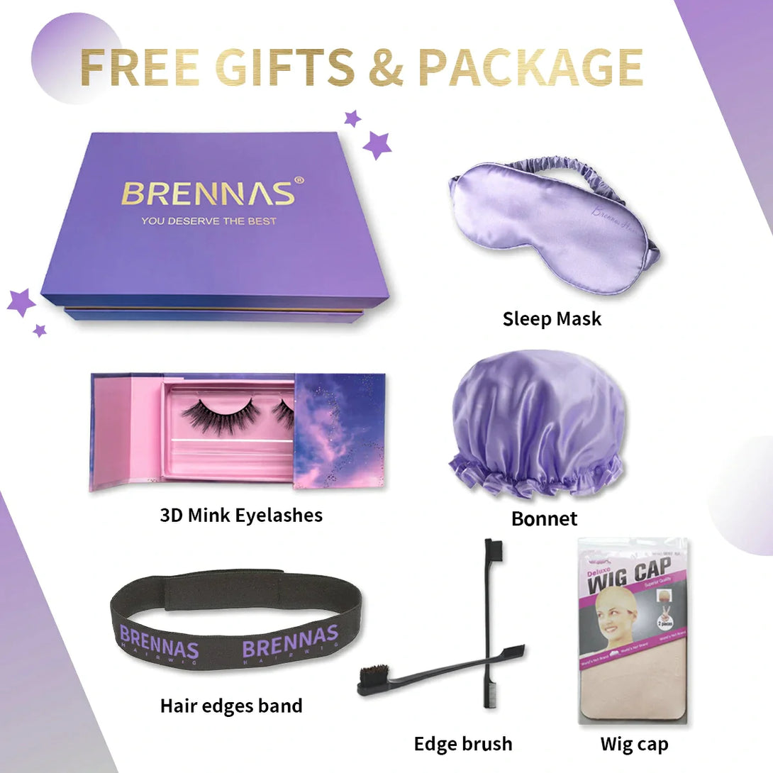 Brennas Hair Wear & Go 4x4 / 6x4.5 Pre-Cut Lace Straight Glueless Breathable Cap-Air Wig