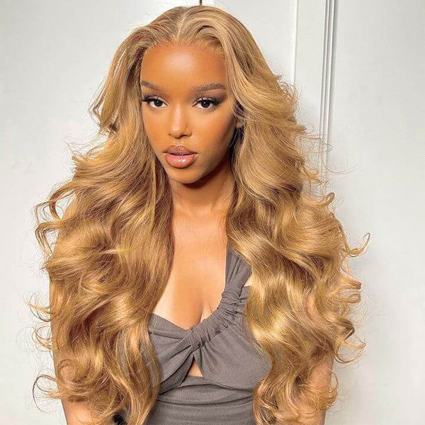 Brennas Hair Honey Blonde 30 Brown 13x4/13x6 Body Wave HD Lace Wigs Pre-plucked Colored Human Hair Lace Front Wigs