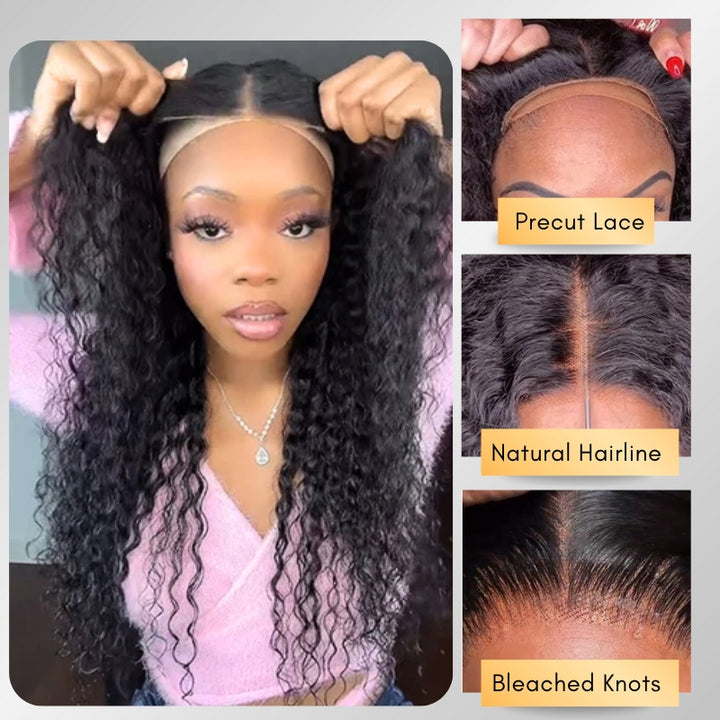 Pre Cut Lace Wig With Natural Hairline and Bleached Konts