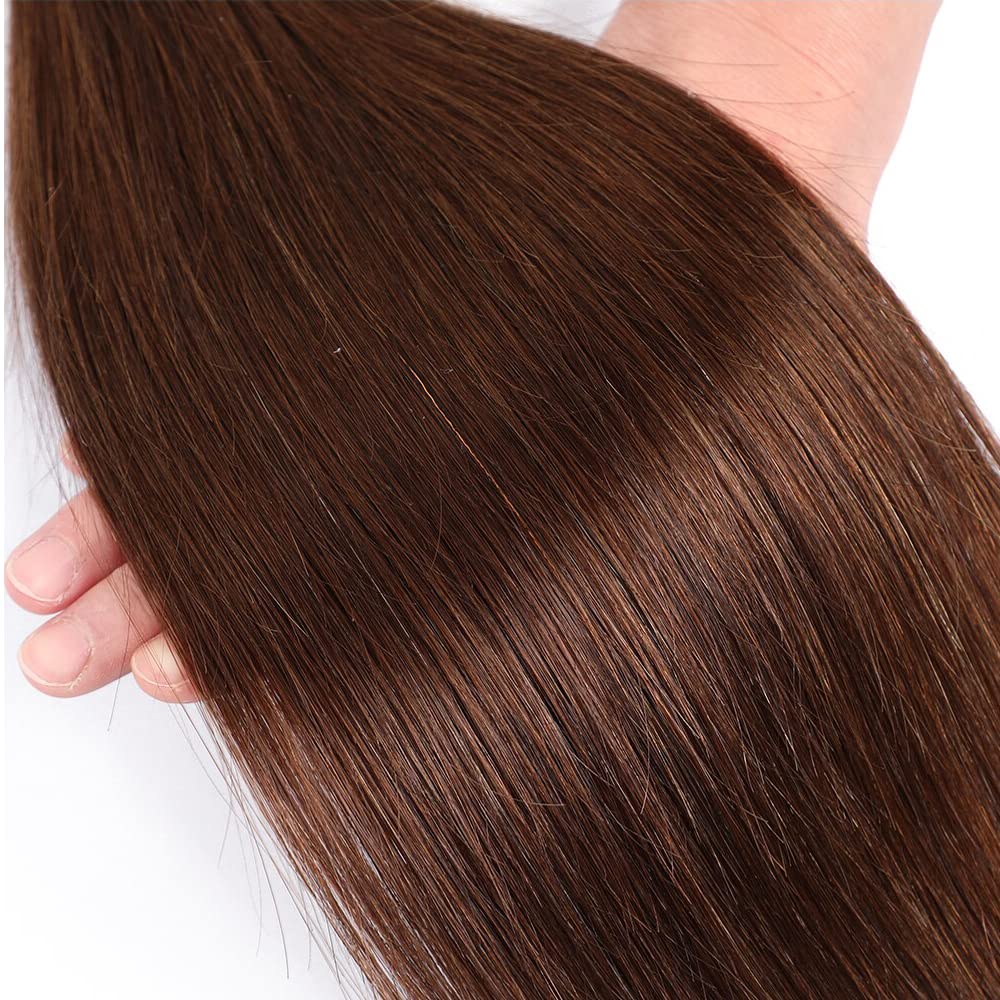 #4 Light Brown Brazilian Straight Hair 3 Bundles | Brennas Hair 