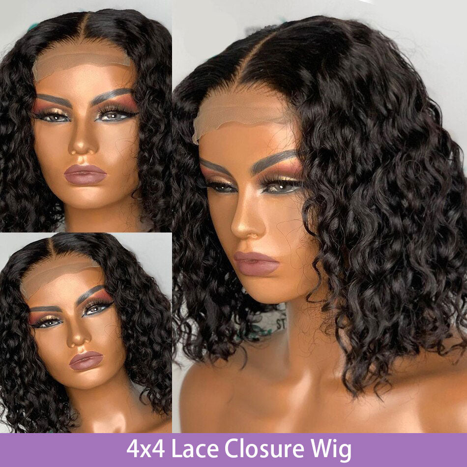 4x4 Lace Closure Short Human Hair Wigs