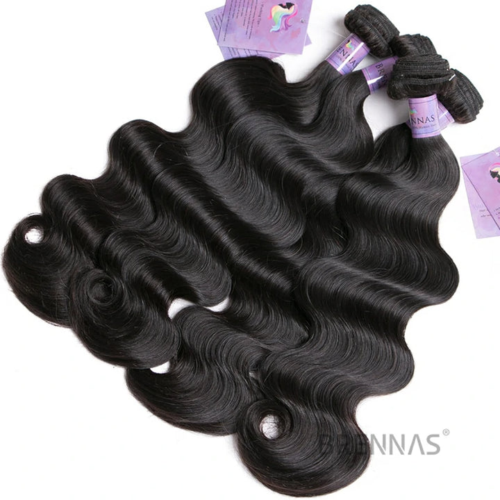 Brennas Hair Body Wave 4 Bundles With 13x4 Lace Frontal Free Part
