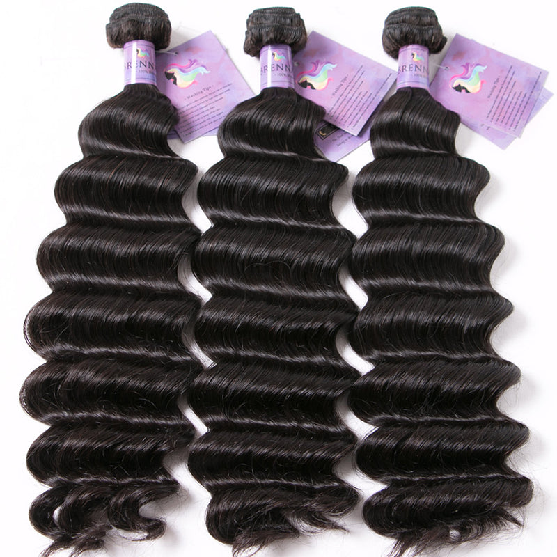 3 Bundles Hair Brazilian Loose Deep Wave Virgin Hair | Brennas Hair 