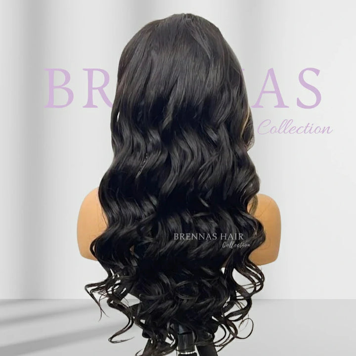 Brennas Hair Skunk Stripe Wig Wear & Go 4x4 / 6x4.5 Pre-Cut Lace Body Wave With Face Framing Highlights Glueless Breathable Cap-Air Wig 180% Density