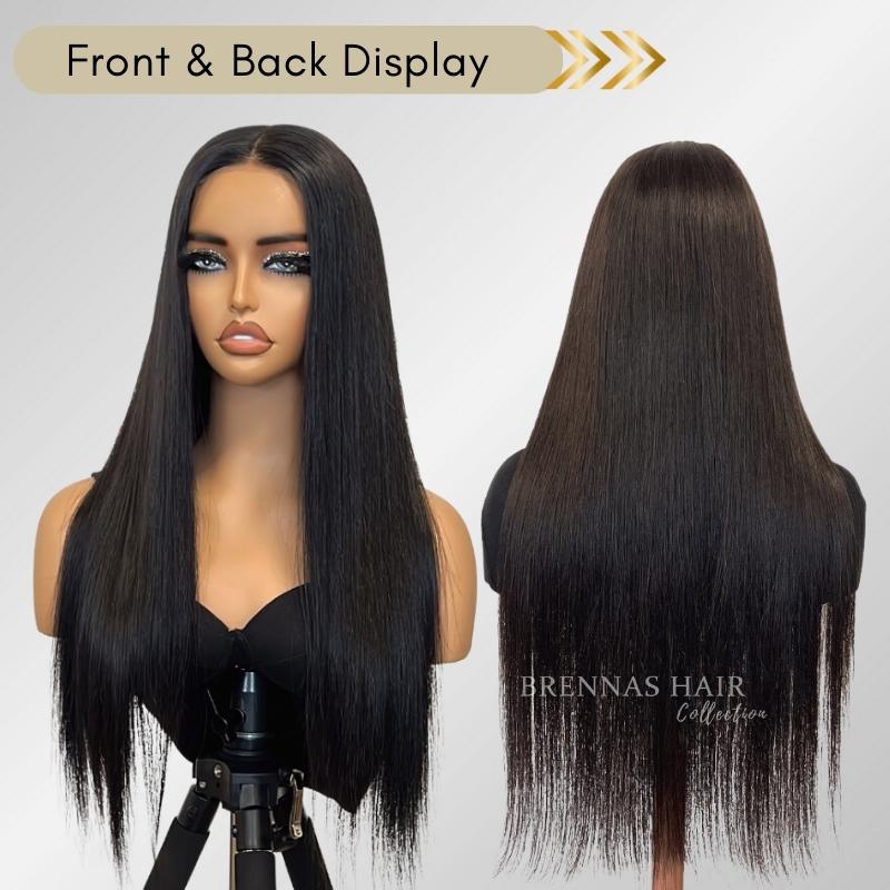 Straight Wig Front and Back Display