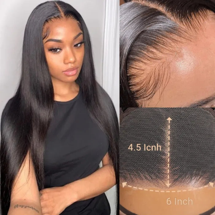 Brennas Hair Wear & Go 4x4 / 6x4.5 Pre-Cut Lace Straight Glueless Breathable Cap-Air Wig
