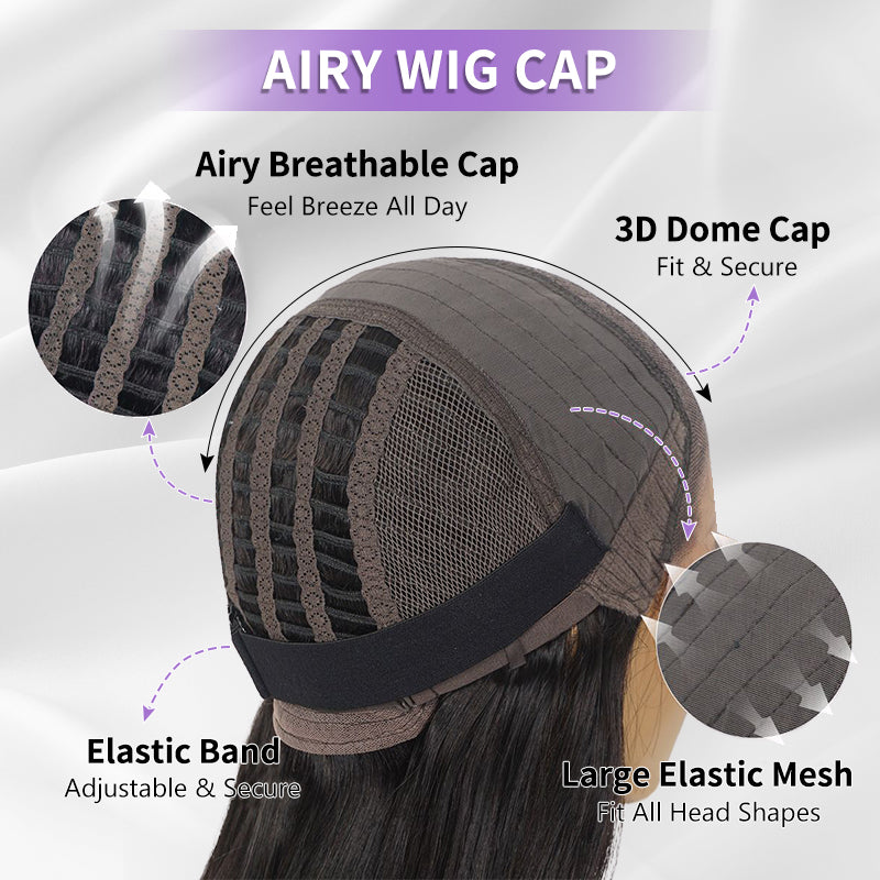 Easy Wear & Go Glueless Straight Wig | Pre Cut Glueless Lace With Breathable Cap-Air Wig | Brennas Hair