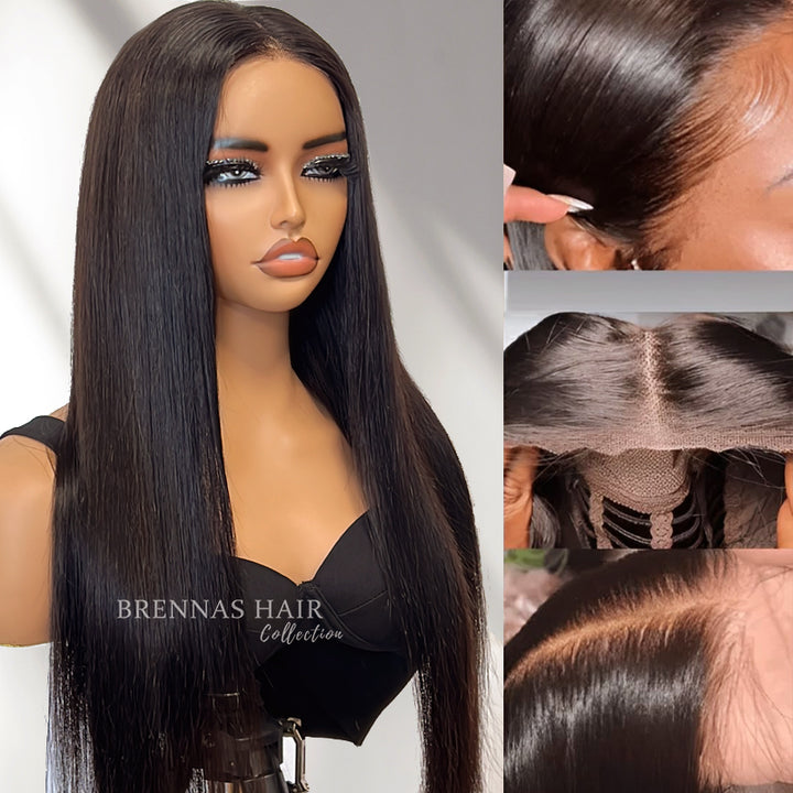 Easy Wear & Go Glueless Straight Wig | Pre Cut Glueless Lace With Breathable Cap-Air Wig | Brennas Hair