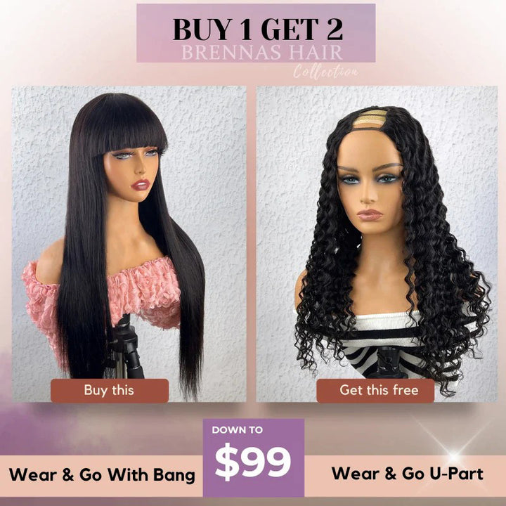    buy-1-get-2-14-stragiht-with-bang-wig-14-u-part-curly-wig