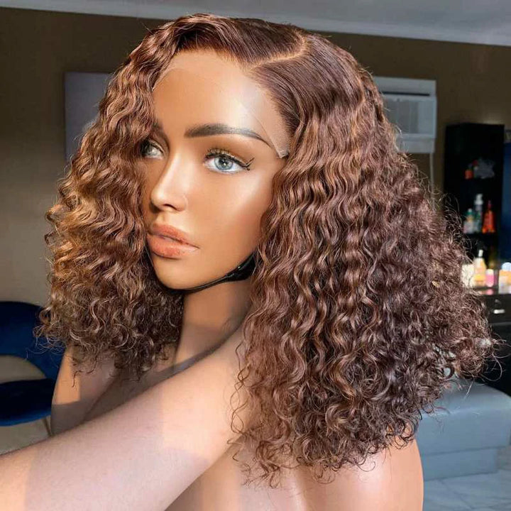 curly hd lace front human hair bob wigs 