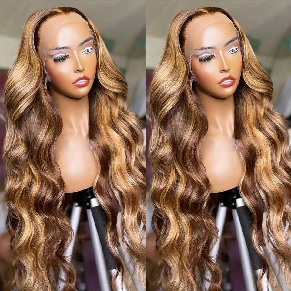 Brennas Hair 4/27 Highlight 13x4/13x6 Lace Front Wigs Body Wave Virgin Hair Pre-Colored