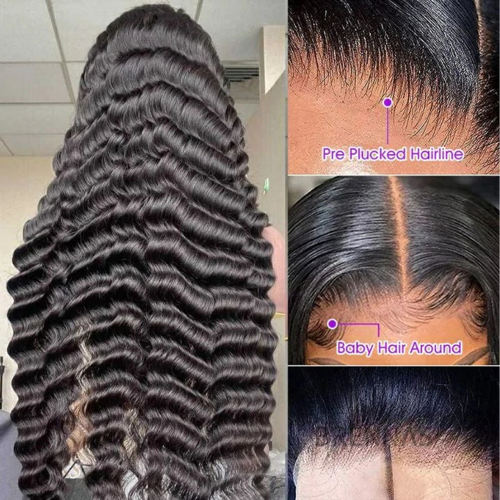 Brennas Hair Loose Deep Wave 5x5 / 4x6 Wear Go HD Lace Closure Glueless Wig Human Virgin Hair 180% Density