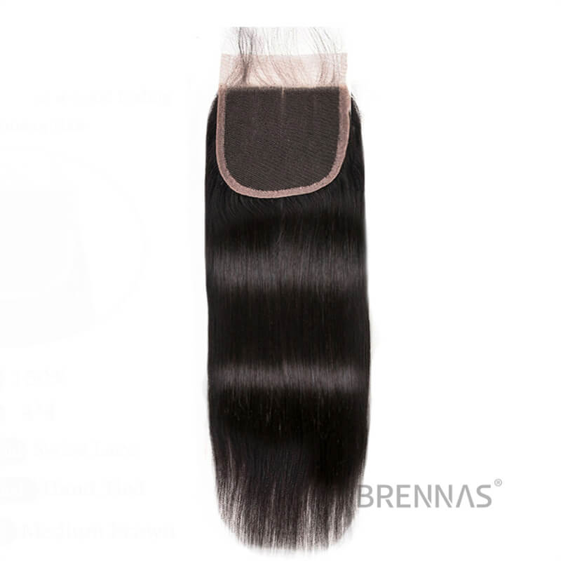 Brennas Straight 4 Bundles With 4x4 Closure Brazilian Natural Human Hair