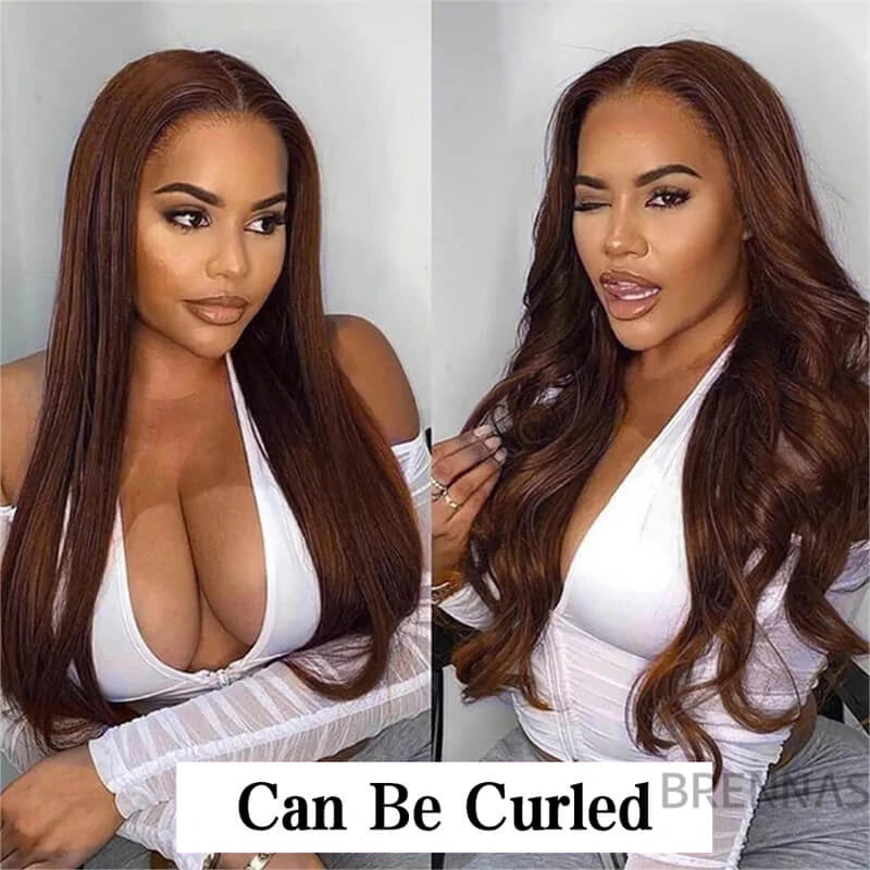 auburn straight lace front wig
